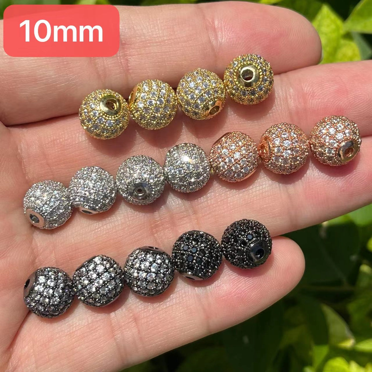 2-10MM 925 Sterling Silver Ball Spacer Bead Mostacilla For DIY