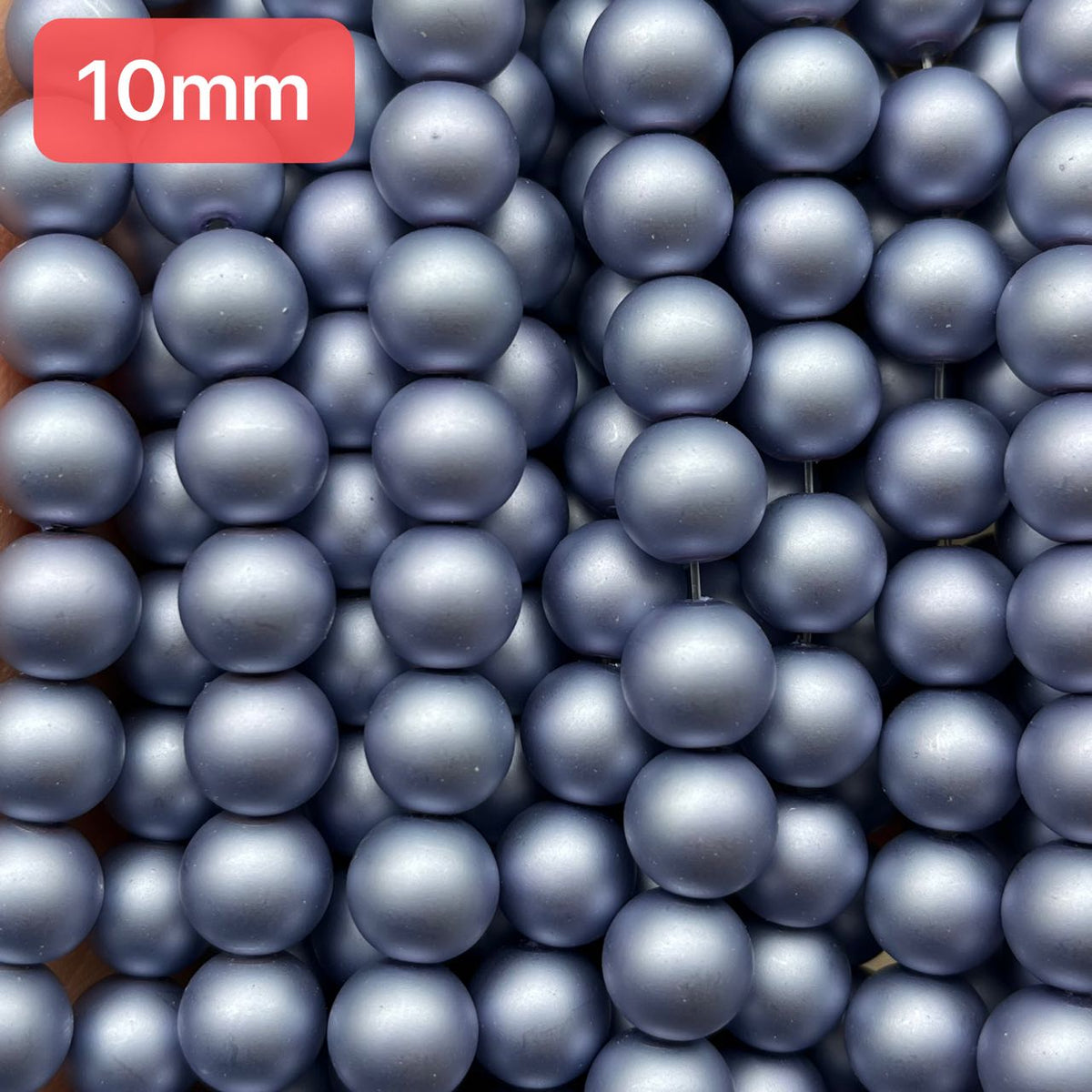 10mm matte glass beads, Purple, sold per pkg of 2 strands Charms