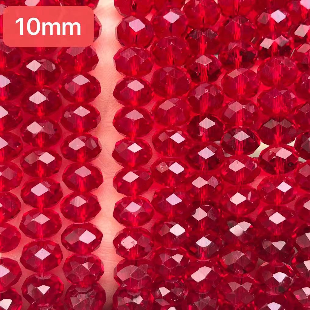 10mm faceted dark red glass beads, sold per pkg of 2 strands Charms
