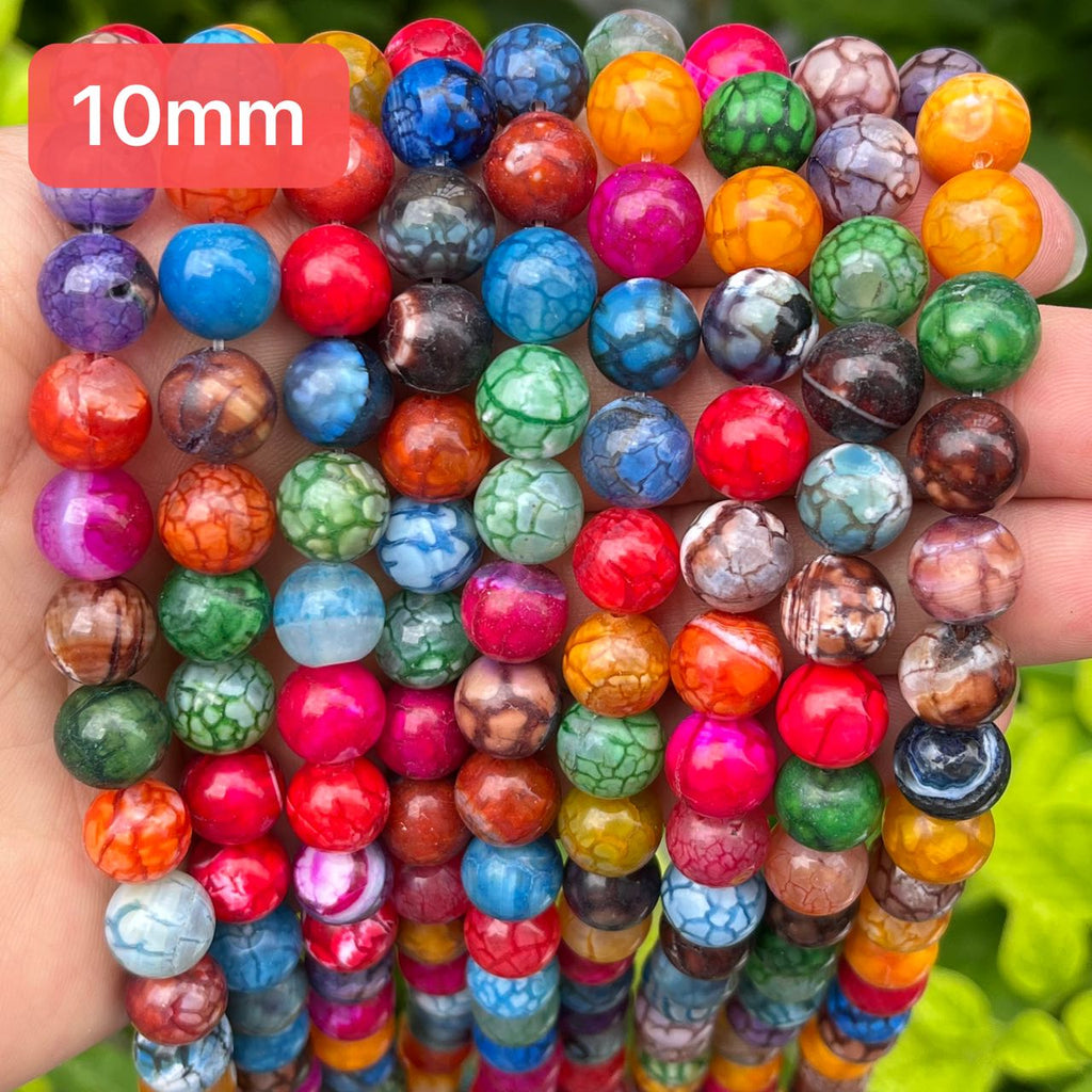60 inch Multi-Color Stone and Copper Beads 101722
