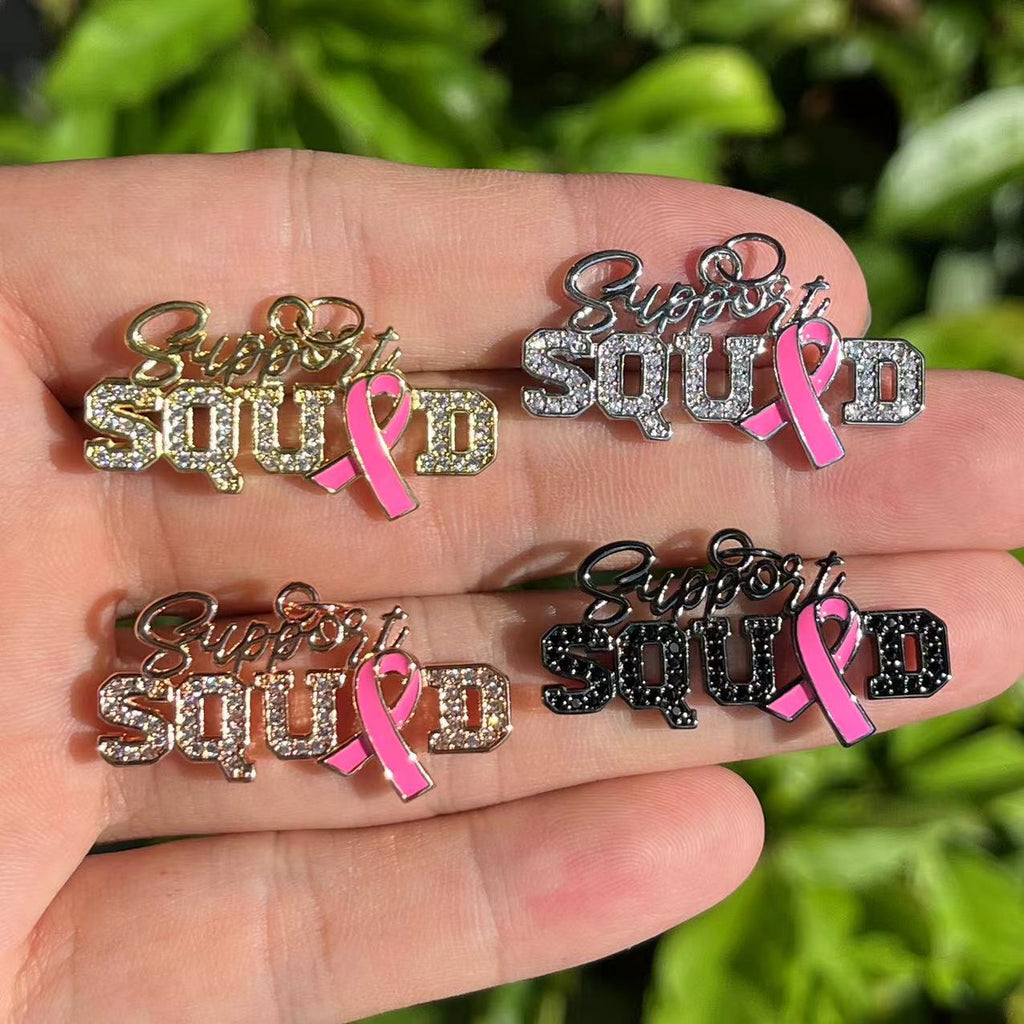 820PCS+ Breast Cancer Awareness Beads Charms for Jewelry Making, Enamel  Pink Ribbon Charms Assorted Pink Loose Beads Letter Beads for Bracelet  Necklace Earrings Making DIY Crafts : : Home