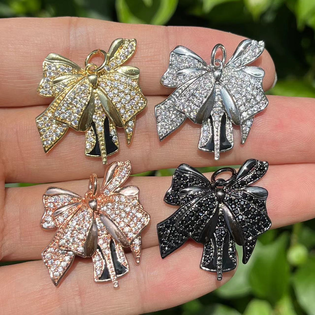 8pcs Mixed Color High Heel Shoe Enamel Charms With Rhinestones (18x14mm) Alloy Pendant Mix