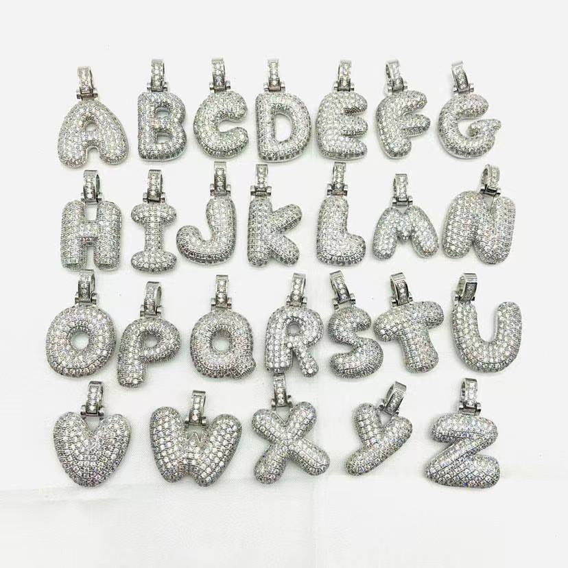Alphabet Charms, Silver Plated Light Peach Czech Rhinestone Letter C  22.6x10.7mm pack Of 2pcs 