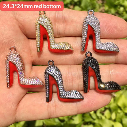 10Pcs Sexy Red Lips Pretty Girl Crown Gold and Silver Alloy Gem