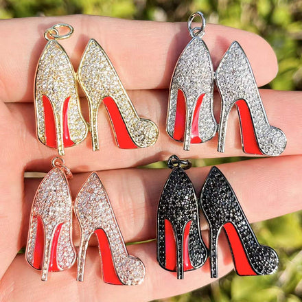 8 enamel fashion high heel pendant for jewelry making or hotsell DIY handicraftsPack of