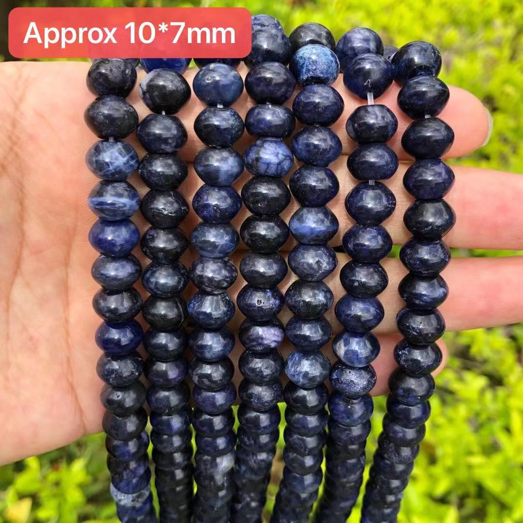 Faceted Sodalite Slice Beads Blue Sodalite Slab Beads Graduated Faceted Sodalite Slice Beads Blue Sodalite Slab Beads Graduated